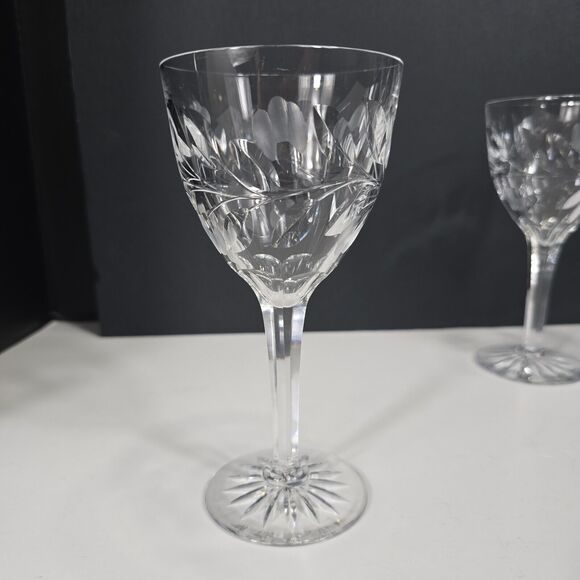 4 Kosta-Boda Rosa Elegant Etched Crystal Water Goblets 7" Cocktails Wine Dinner - Picture 10 of 15